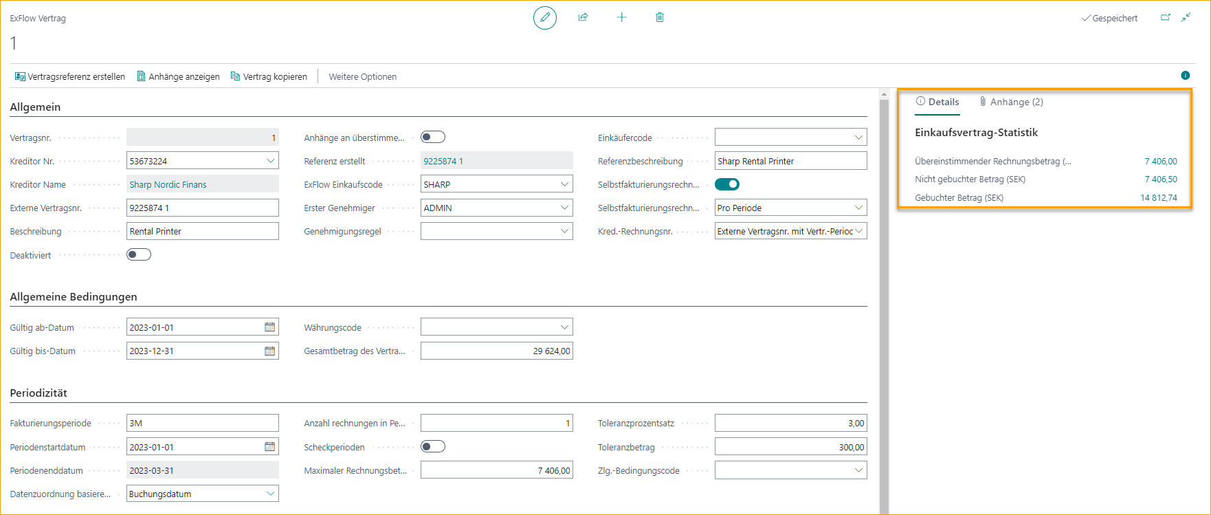 ExFlow Contract Purchase Statistic