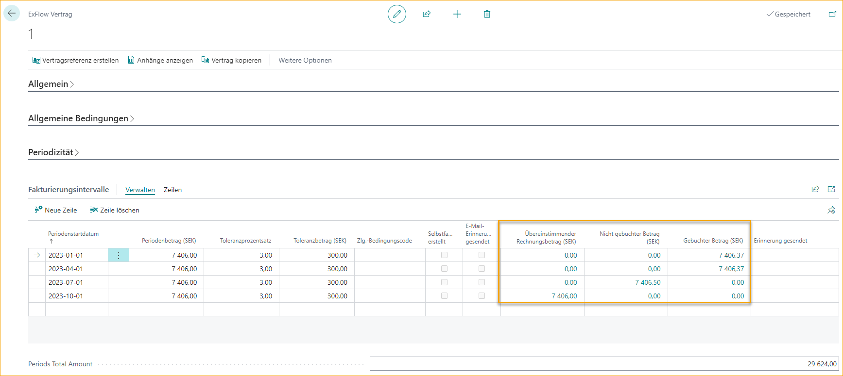 ExFlow Contract Periods