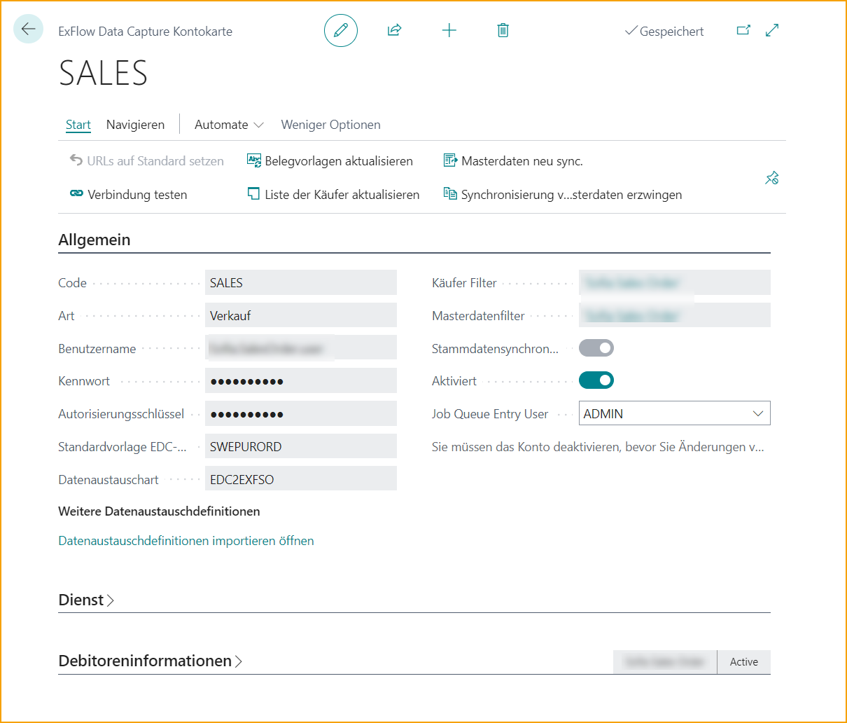 ExFlow Data Capture Account