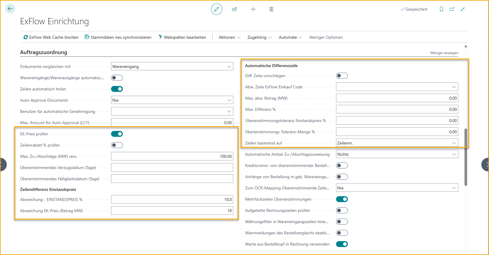 ExFlow Setup - PO Matching