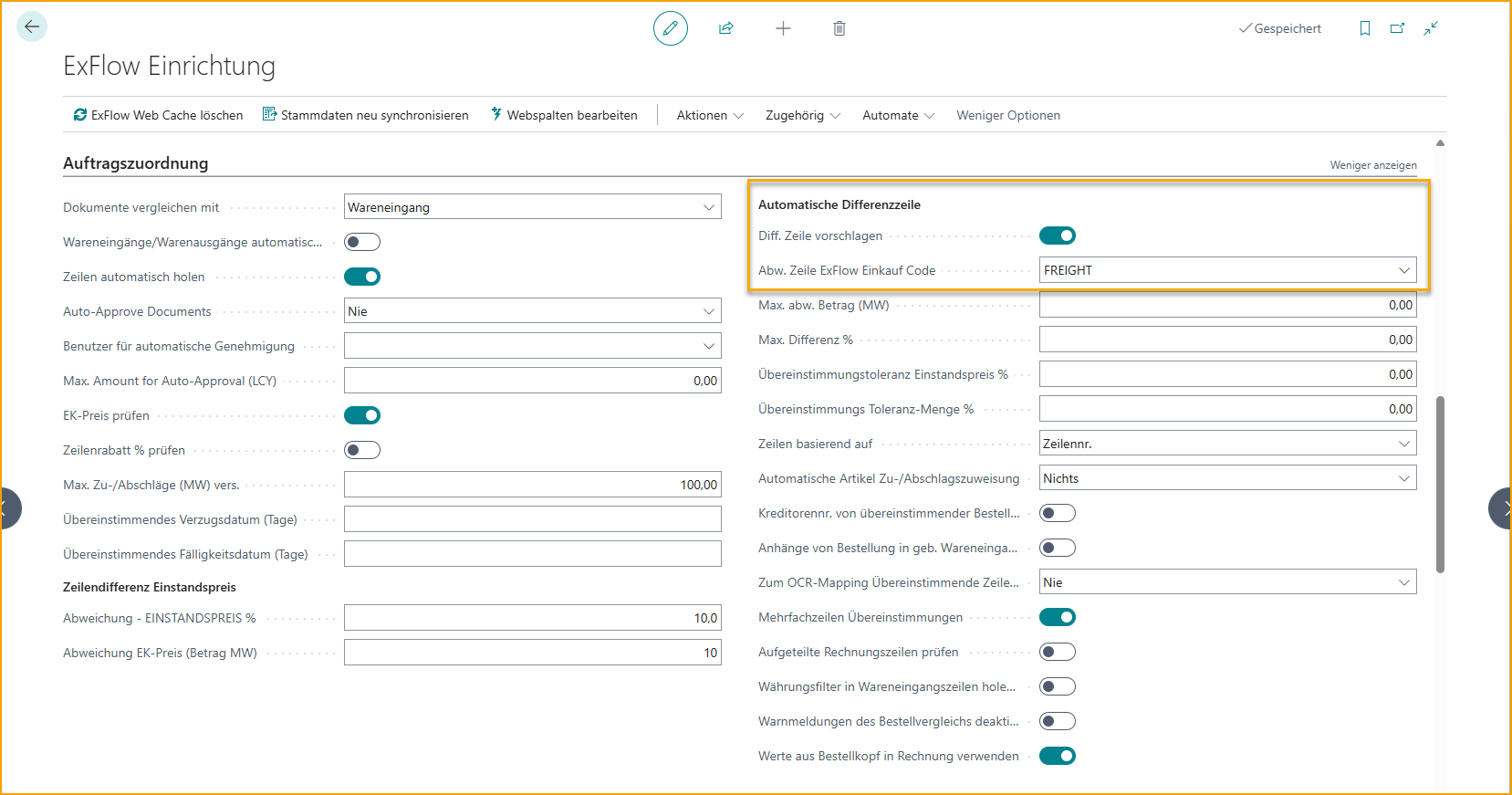 ExFlow Setup - PO Matching