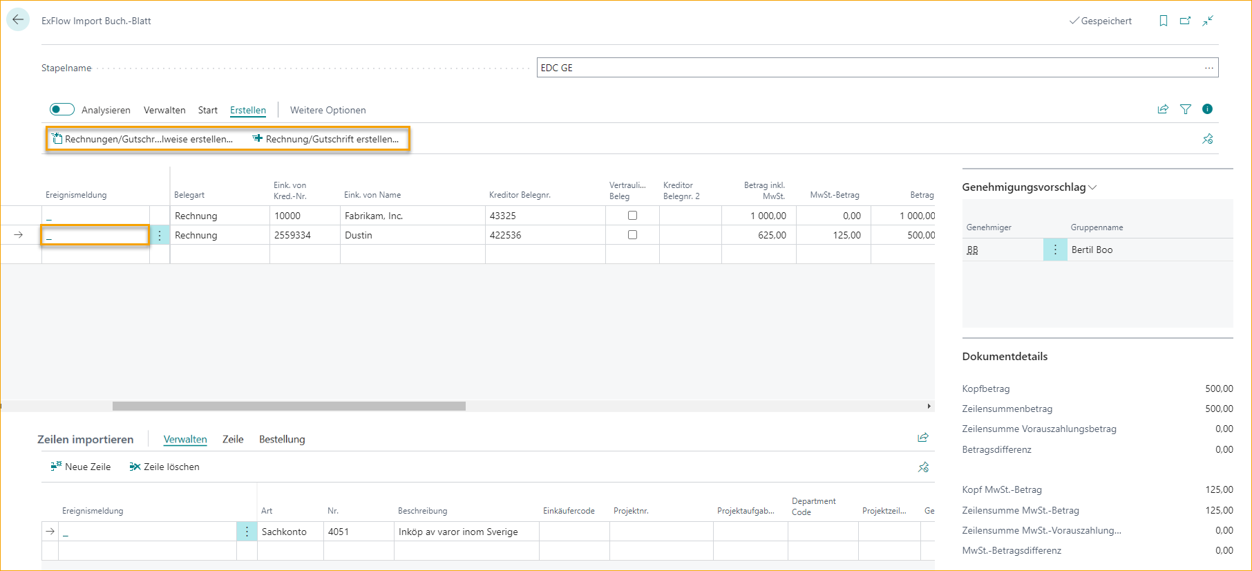 ExFlow Import Journal