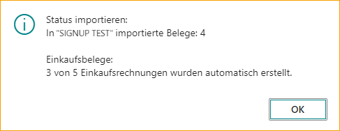 ExFlow Import-Journal - Importstatus