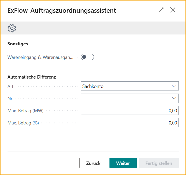 Auftragsabgleich-Assistent - Suche