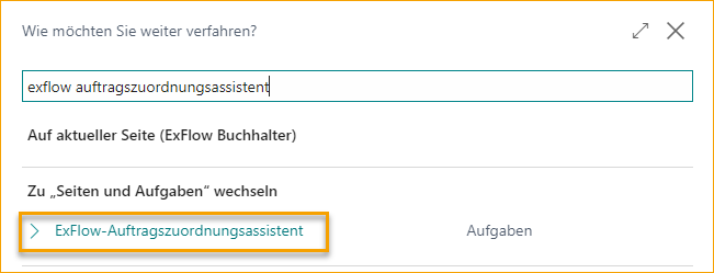 Auftragsabgleich-Assistent - Suche