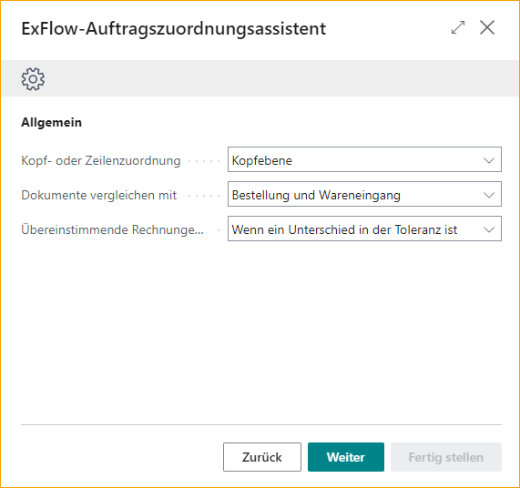 Auftragsabgleich-Assistent - Allgemein