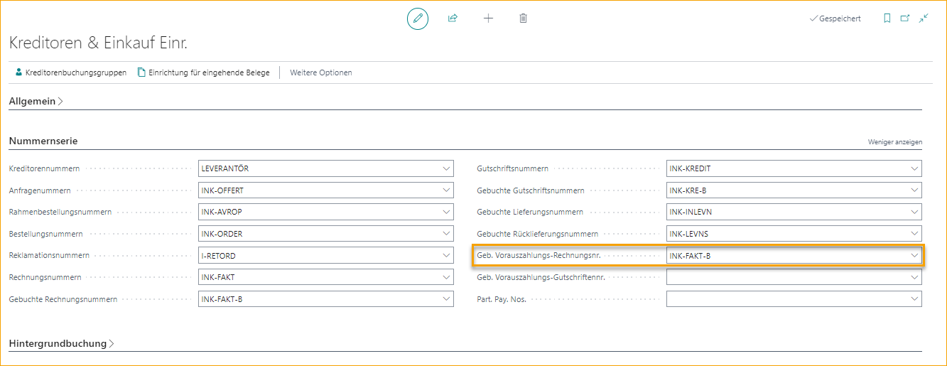 Purchases & Payables Setup - Number Series