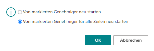 Genehmigungsprozess neu starten