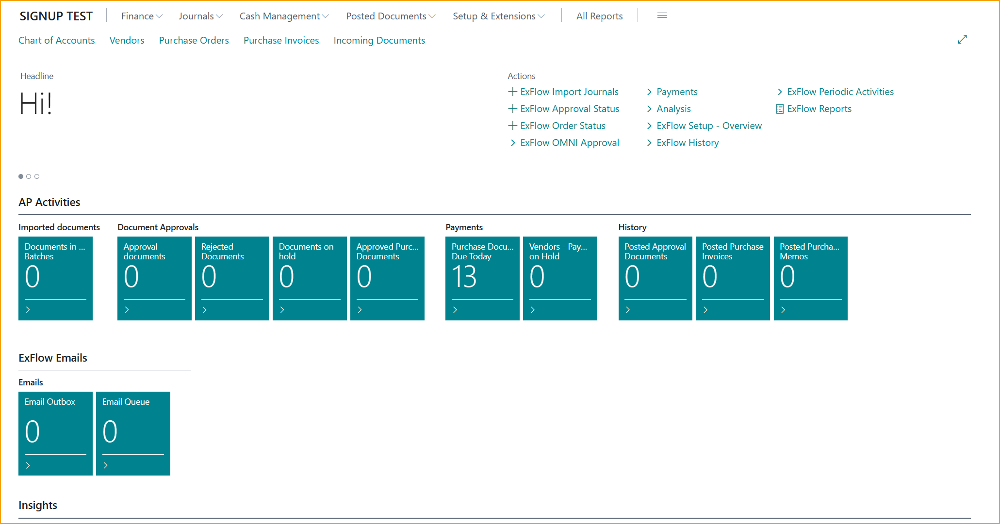 ExFlow Menu Role ExFlow Accountant
