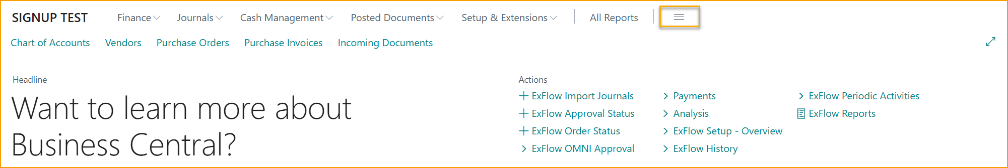 ExFlow Menu