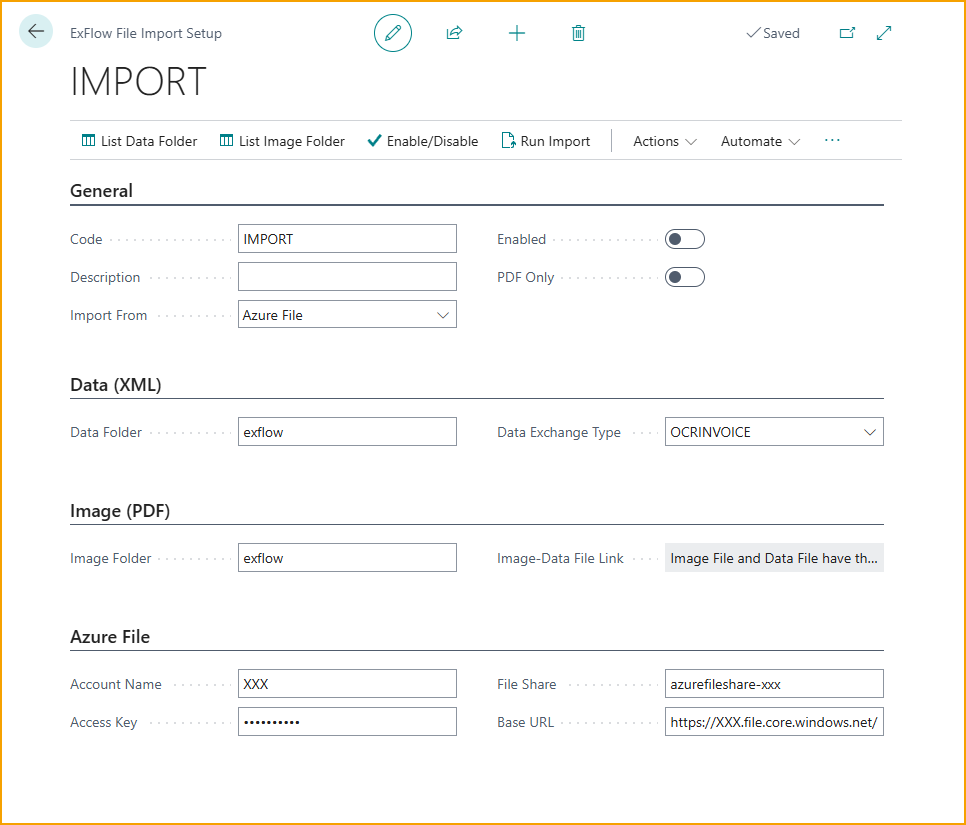 ExFlow File Import Setups