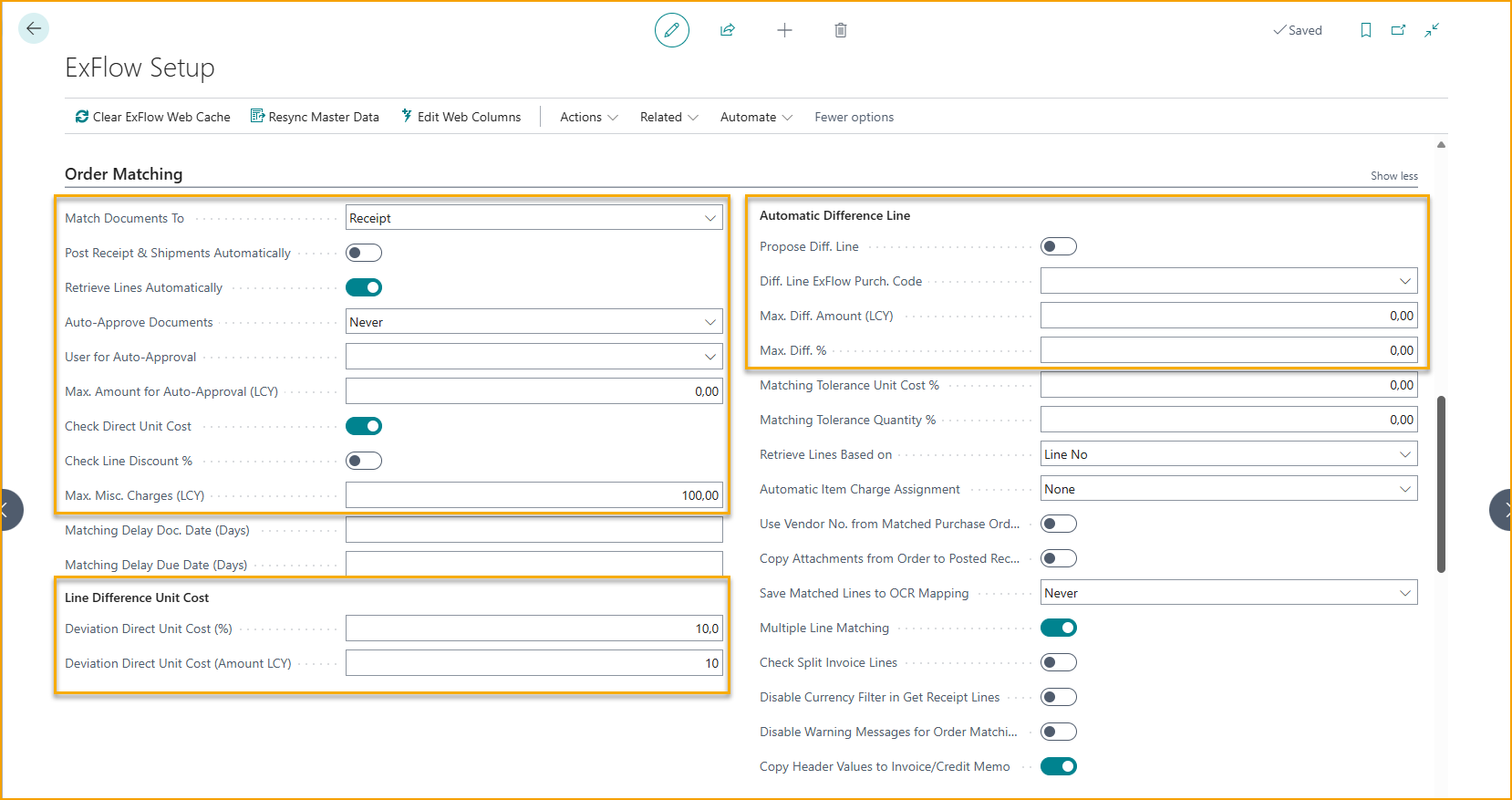 Order Matching Wizard – ExFlow Setup