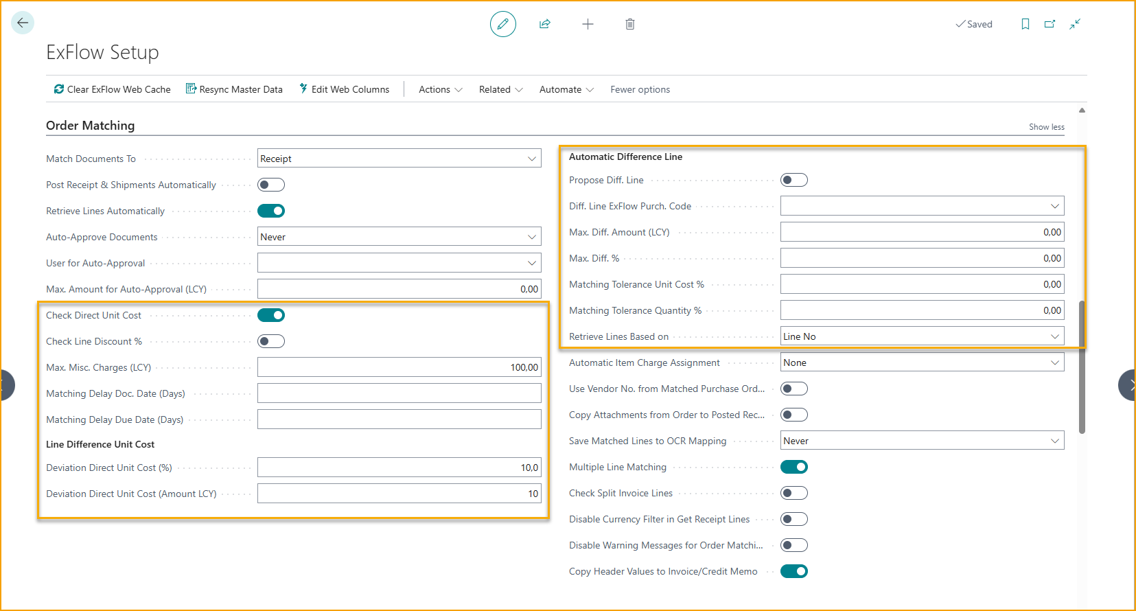 ExFlow Setup - PO Matching