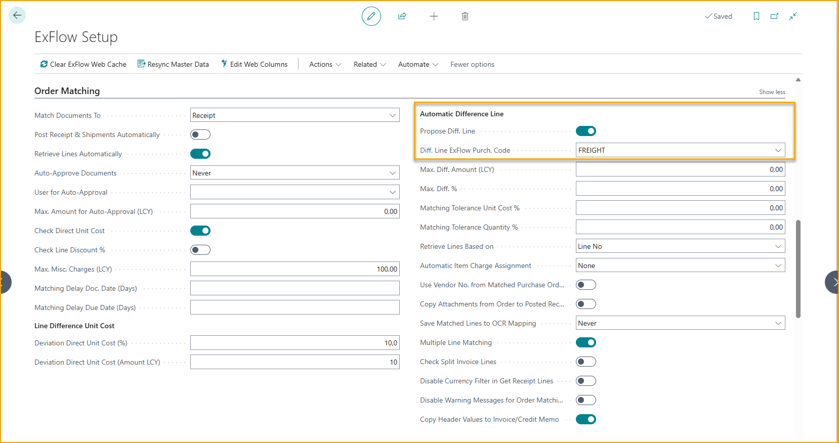 ExFlow Setup - PO Matching