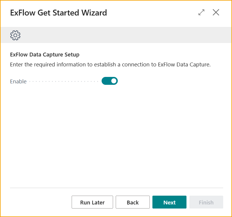 Get Started Wizard – ExFlow Data Capture