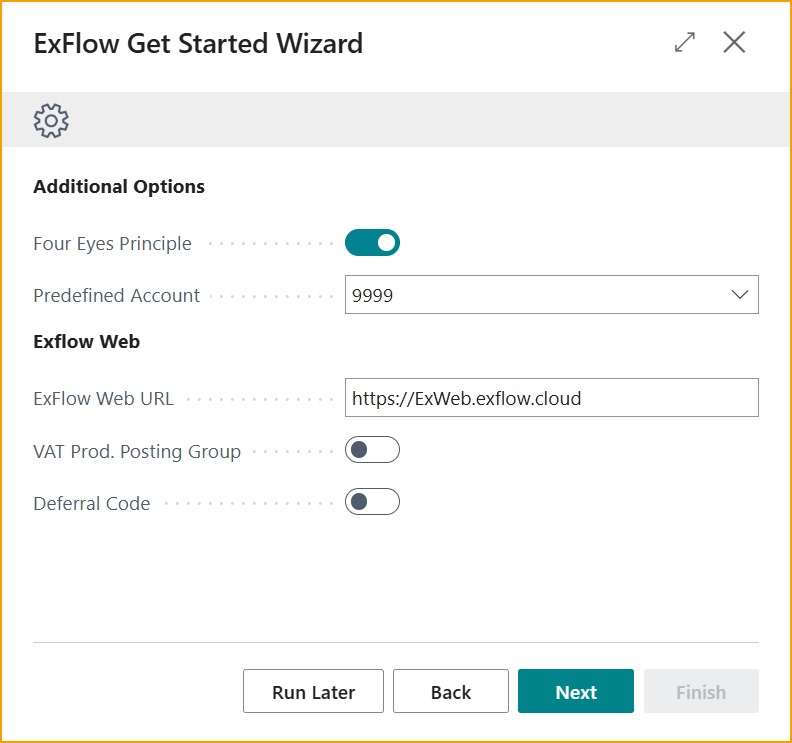Get Started Wizard – Additional Options