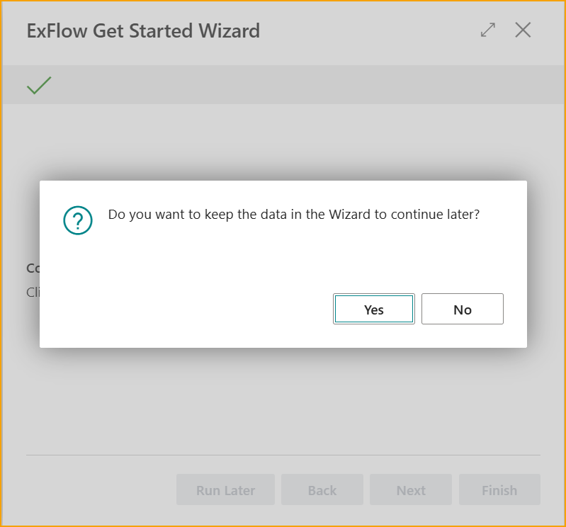 Get Started Wizard – Keep Data
