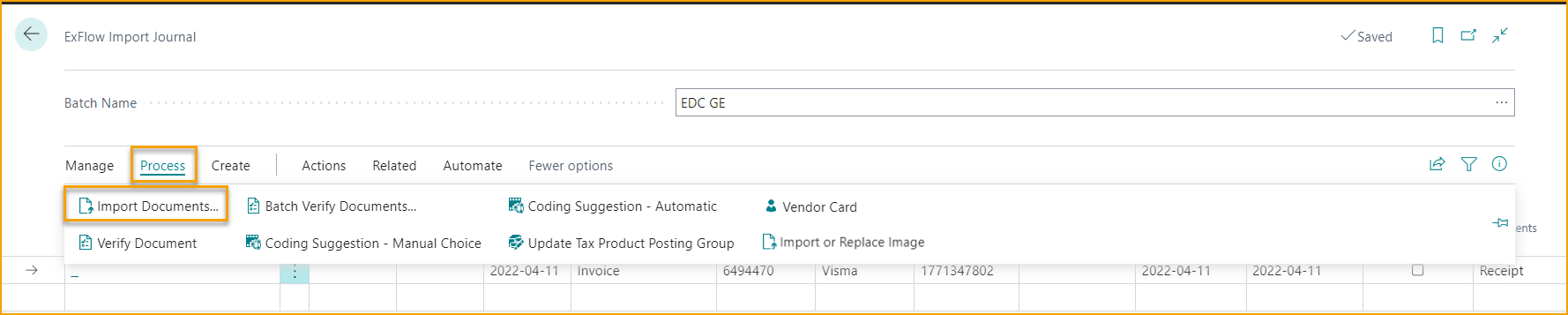 ExFlow Import Journal