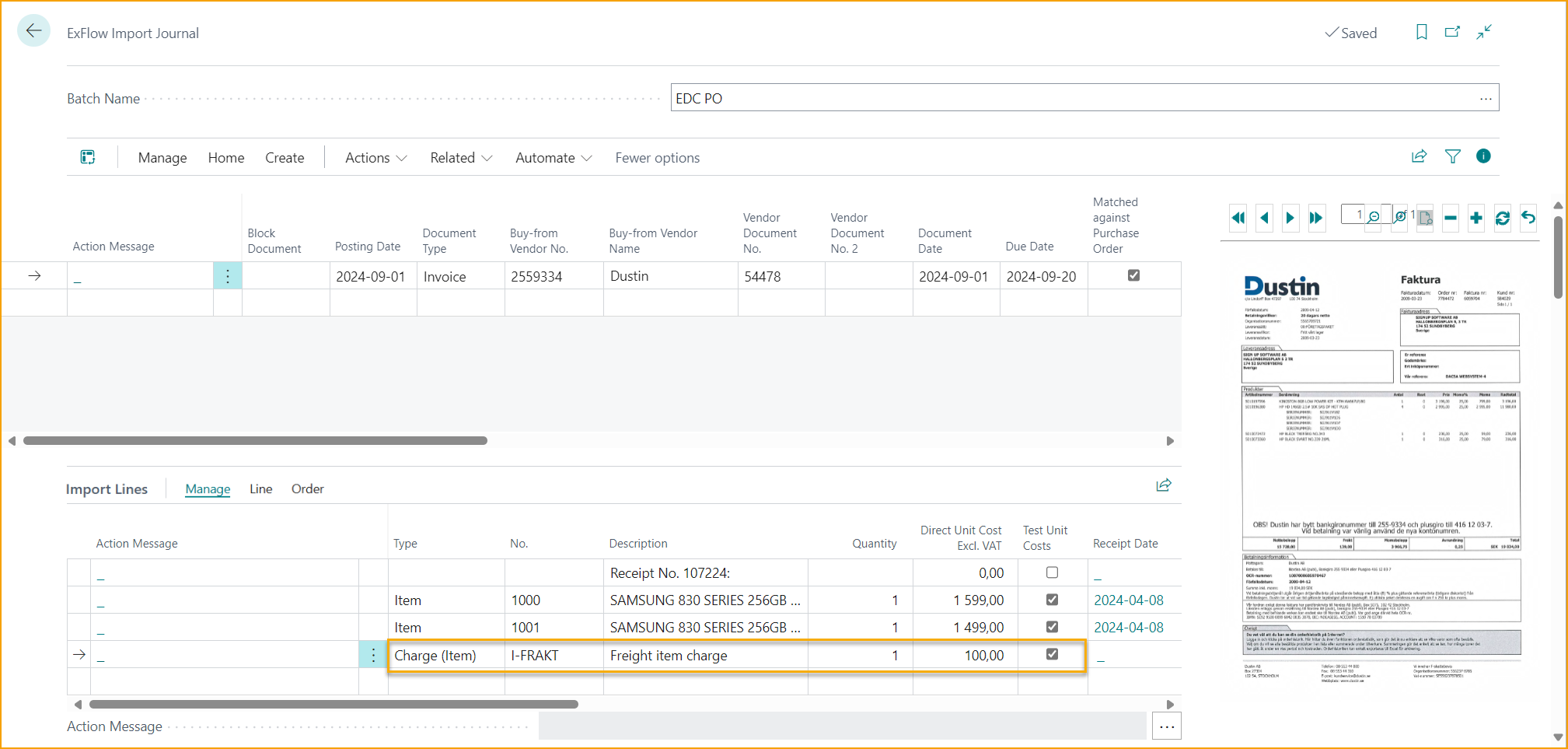 ExFlow Import Journal