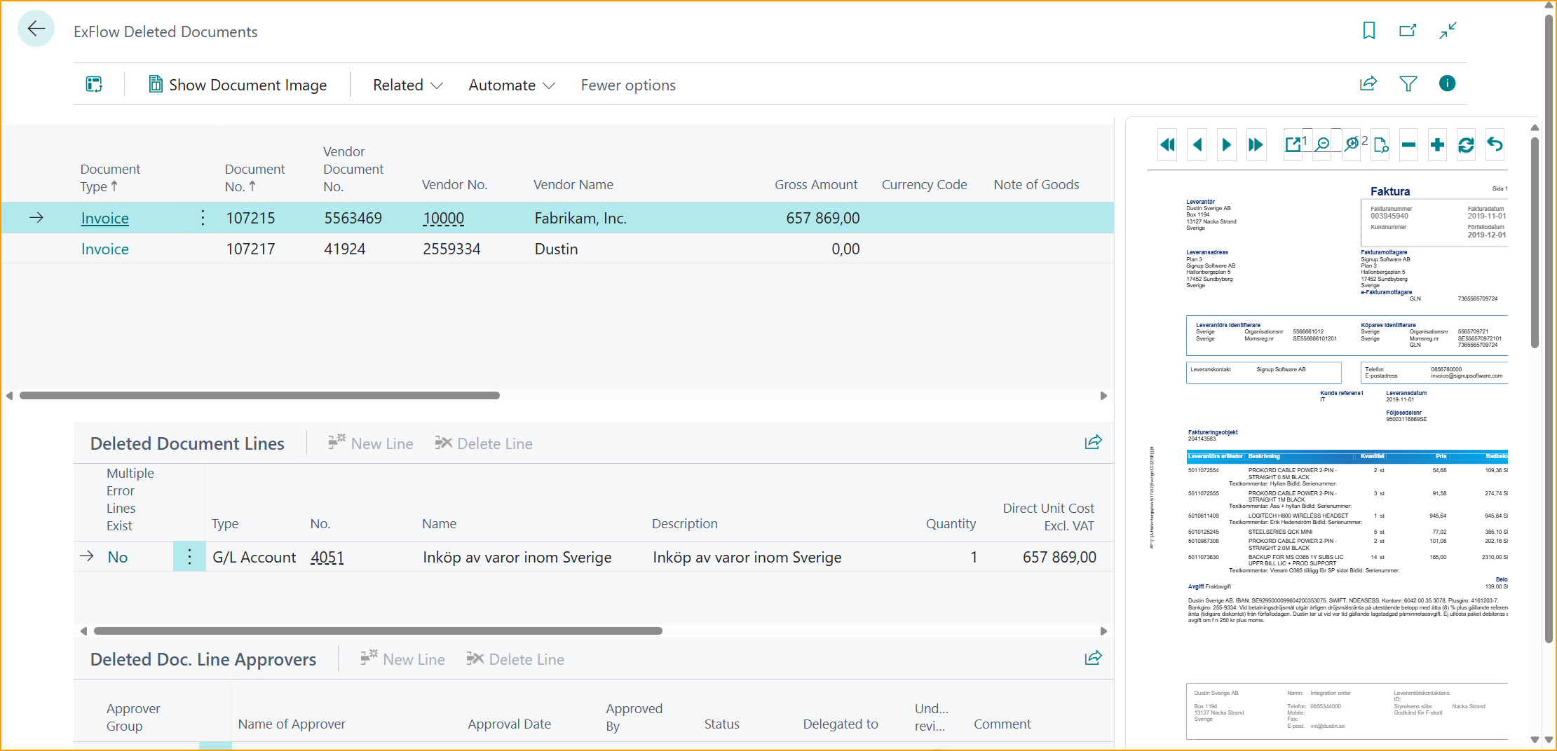 ExFlow Deleted Documents