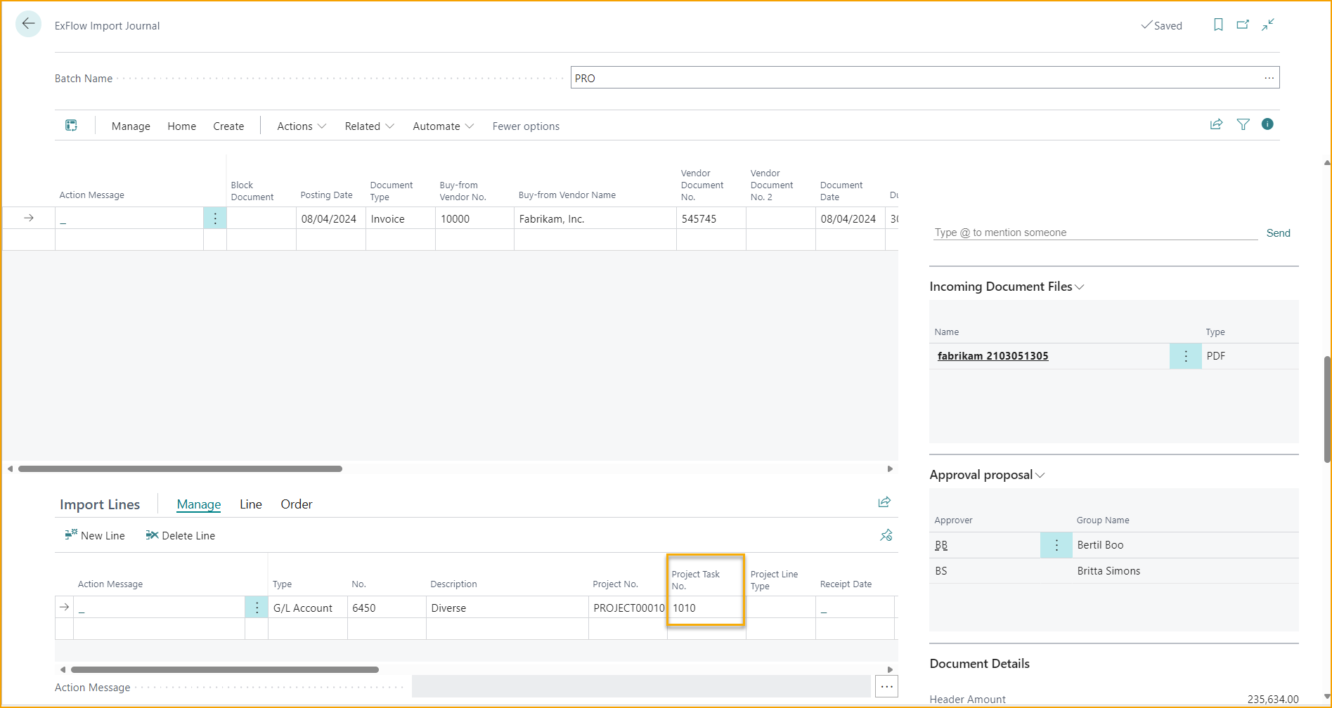 Diario de Importación - Tarea de Trabajo