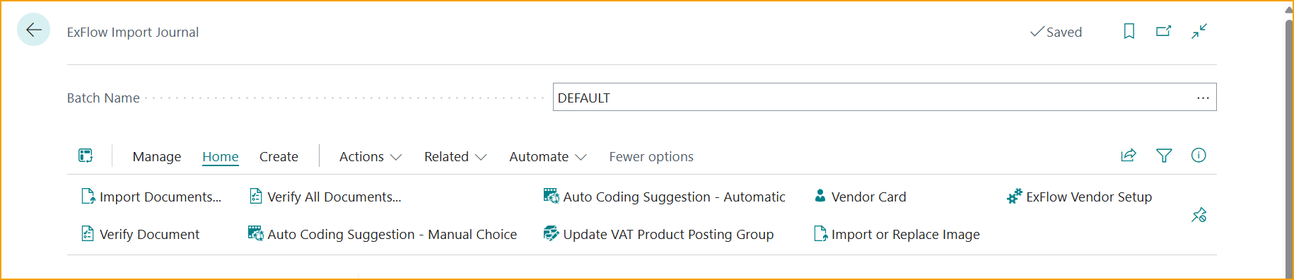 ExFlow Import Journal - Home