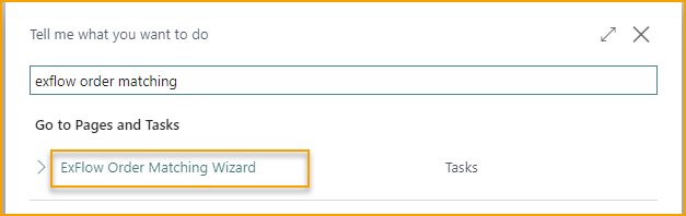 Order Matching Wizard - Search