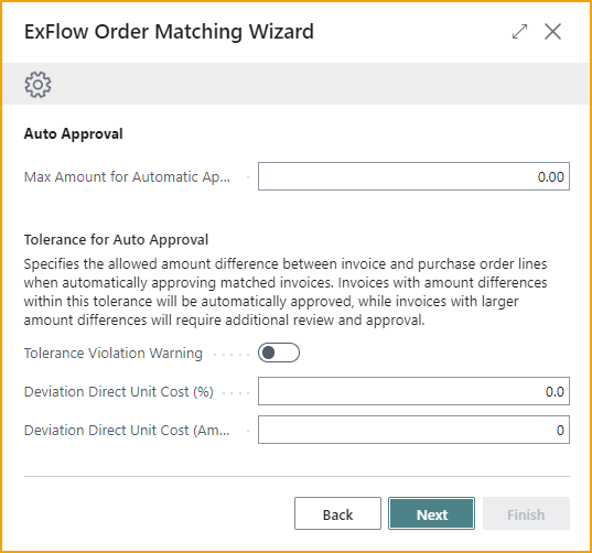 Order Matching Wizard  – Auto Approval